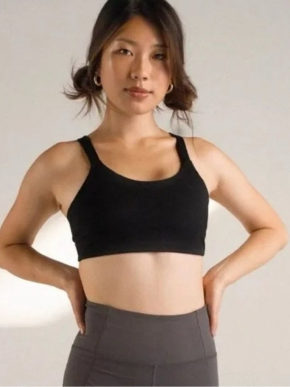 New Girlfriend Collective Black Lou V-back sports bra M